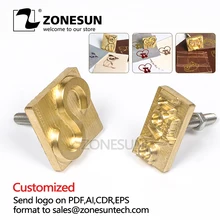 ZONESUN Пользовательский логотип кожа штамп Горячая латунь Брендинг железа Марка нагрева на деревянной бумаге DIY подарок Персонализированные штамповки плесень