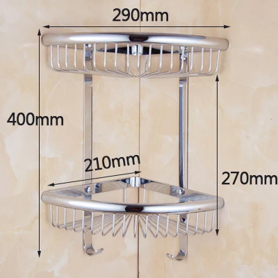 double shelf only Серия FZ хромированные полированные толстые аксессуары для ванной комнаты, набор аксессуаров для ванной, Полка для полотенец, держатель для бумаги, тканевый крючок 414C - Цвет: double shelf only