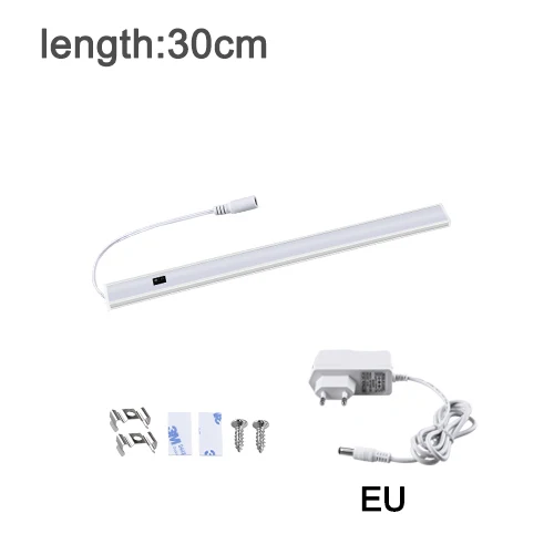 30cm EU Adapter EeeToo Кухня светильник ручная развертка движения Сенсор под шкаф светильник бар светодиодные ленты 12V светодиодный шкаф гардероб светильник s для Кухня - Цвет: 30cm EU Adapter