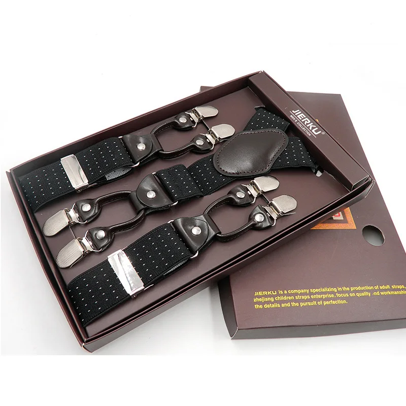 Винтажные повседневные подтяжки с 6 зажимами для мужчин свадебные подтяжки|suspender