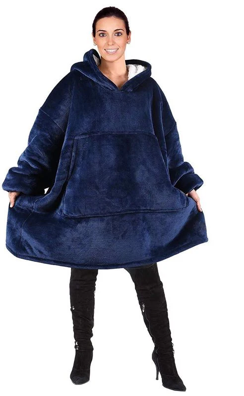 Winter Thick Comfy TV Blanket Sweatshirt Solid Warm Hooded Blanket Adults and Children Fleece Weighted Blankets for Beds Travel