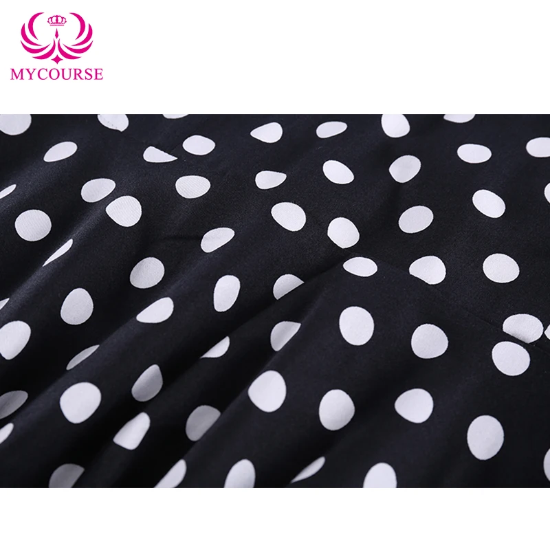 Mycourse Стиль: лето 2016 г. Для женщин Одри Хепберн платье большие качели в горошек