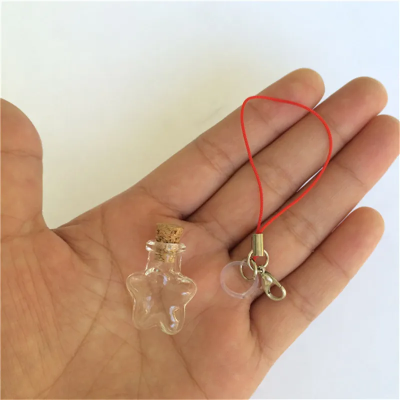 Мини-брелок маленькая фотография с пробковыми стеклянными банками подвески