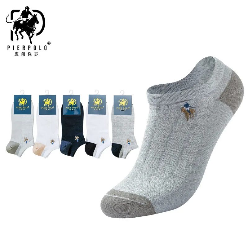 G12 mix 5 colors Модные поло хлопковые короткие носочки по щиколотку для мужчин, 10 шт. = 5 пар/лот, высокое качество, бизнес бренд, повседневные забавные мужские носки - Цвет: G12 mix 5 colors