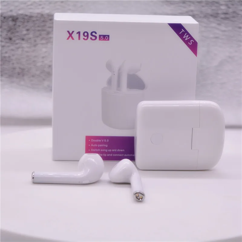 Мини X19S беспроводные наушники Bluetooth 5,0 TWS наушники с окном всплывающие спортивные стерео наушники 350 мАч зарядная смарт-гарнитура