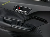 car interior decoration parts inner door handle armrest strip cover trim fit for toyota c hr chr 2016 2022 carbon fiber look