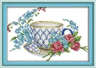 Набор для вышивки крестиком, с изображением кофейной чашки, 14ct, 11ct