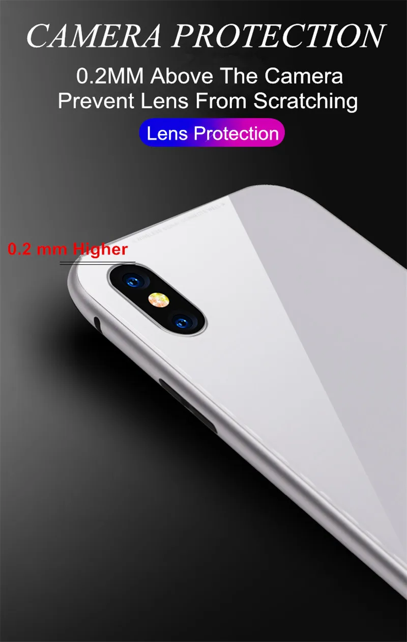 ZG Дизайн Магнитный Флип Ультратонкий чехол для iPhone X 6 6 S 7 8 Plus прозрачное закаленное стекло+ Встроенный Магнитный чехол металлический чехол