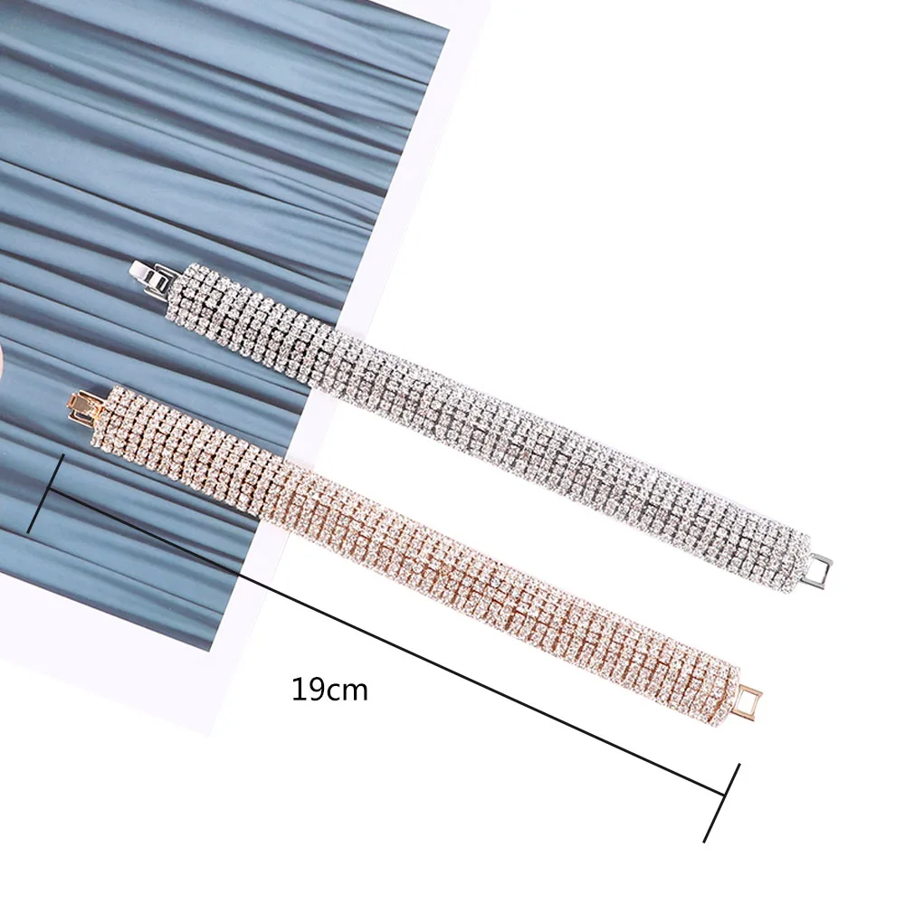Блестящие Роскошные полностью хрустальные браслеты браслет золотистые и