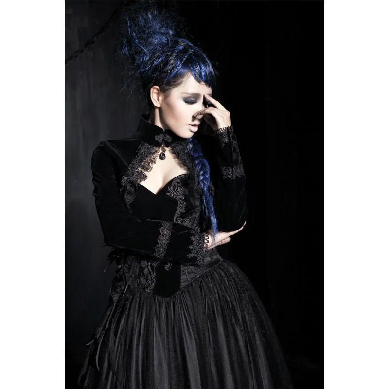 Куртка женская короткая черная в стиле панк рейва Y413|short jacket|black short jacketfashion jacket |