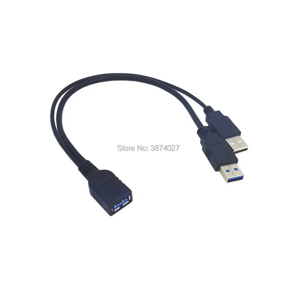 Кабель удлинитель 30 см USB 3 0 Мама папа с двумя портами|Кабели USB| |