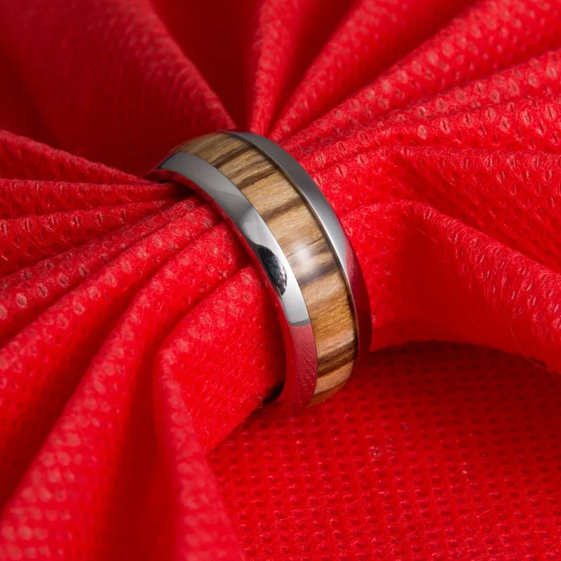 Мужское Винтажное кольцо из нержавеющей стали зернистой древесины|ring coffee|grain