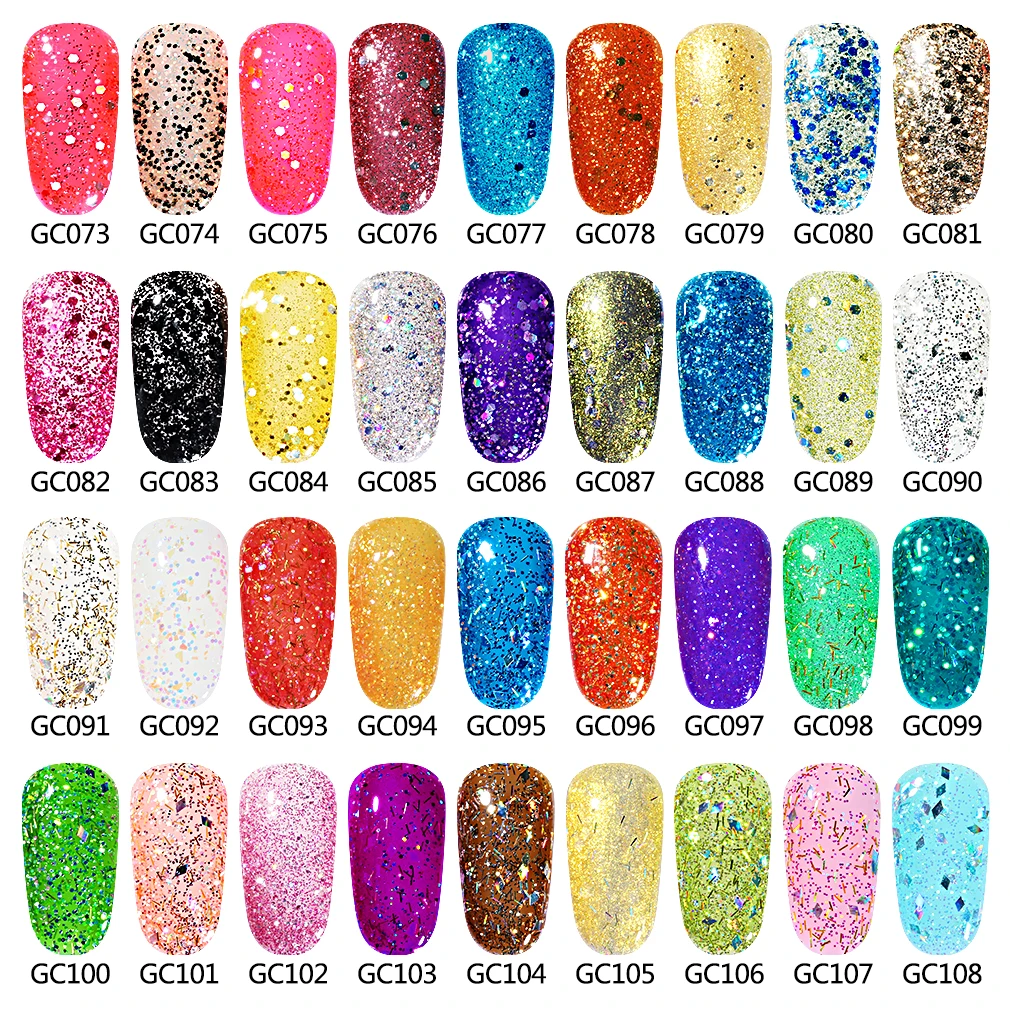 

Elite99 10ml Bling Glitter Nail Gelpolish Long Lasting Glitter UV Gel Nail Art 108 Colors For Chosen Semi-permanent Nail Polish