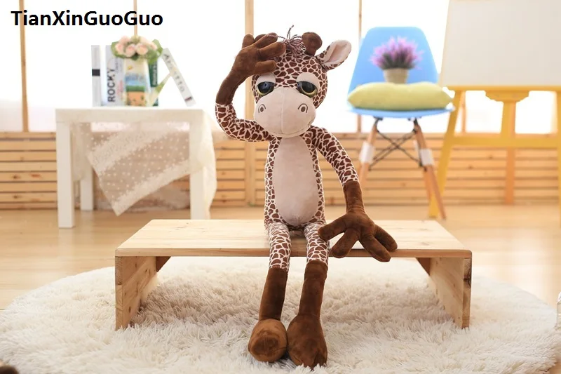 

lovely cartoon giraffe plush toy large 80cm soft doll throw pillow birthday gift s0506