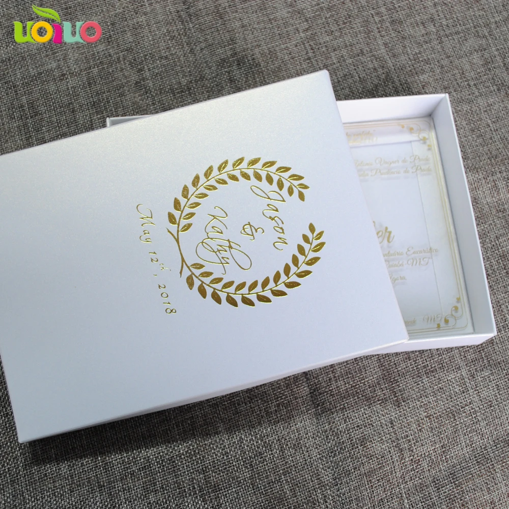 

high grade luxurious royal wedding invitation card clear acrylic card with box