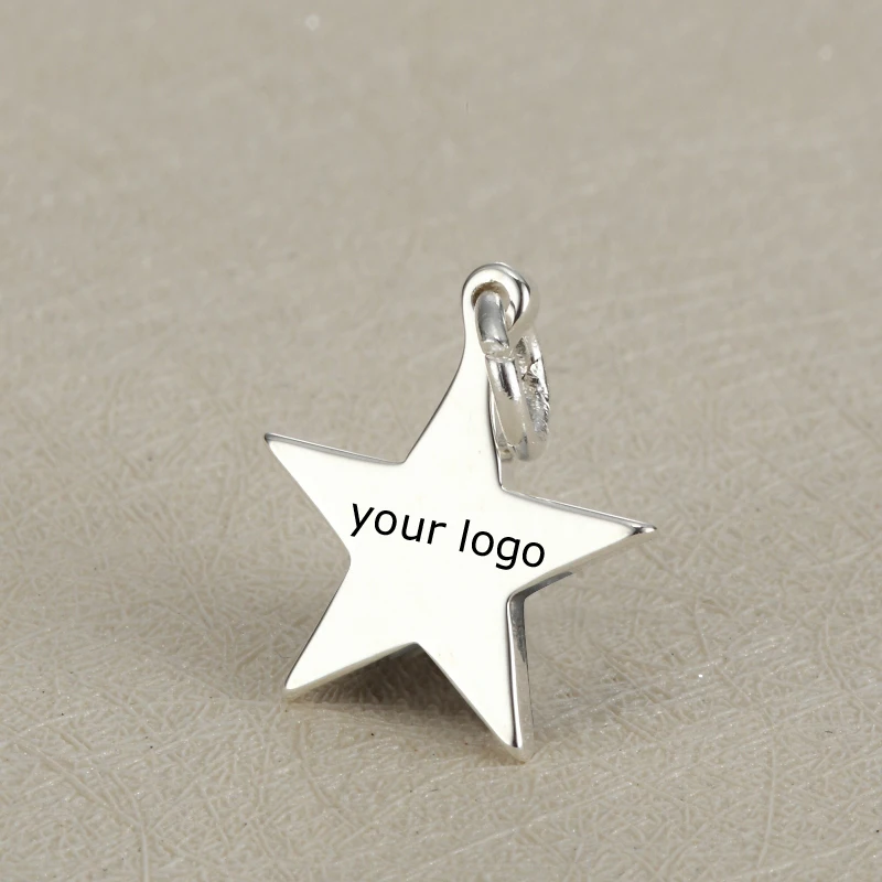 15 мм индивидуальная Звездная бирка из нержавеющей стали Очаровательная лазерная