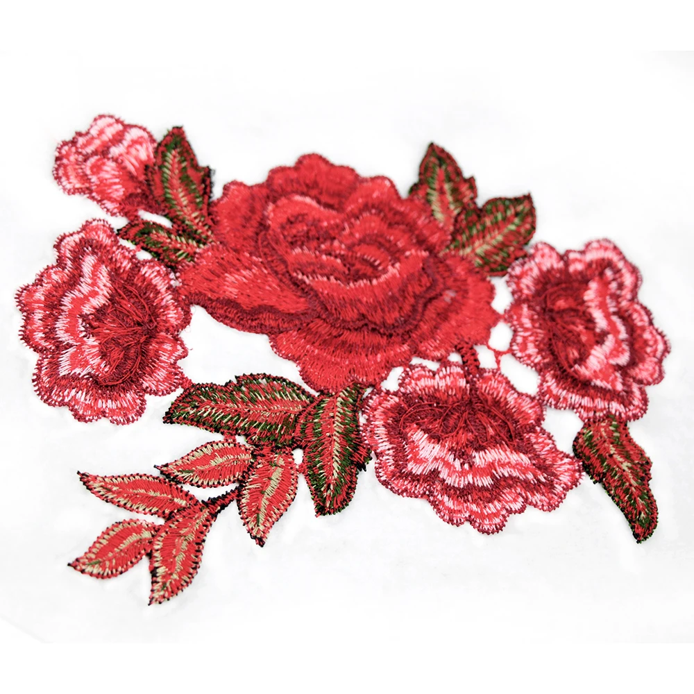 2 шт./компл. Розы Цветочный Воротник патч и милой аппликацией значок вышитая ткань