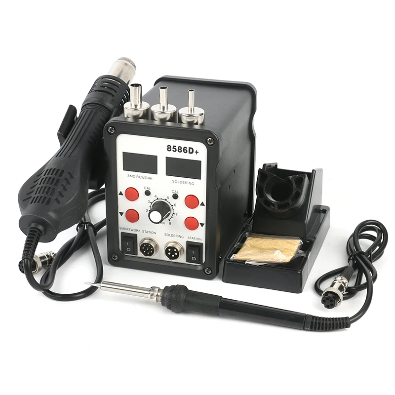 Eakins 8586D + паяльная станция горячего воздуха пистолет SMD паяльник 2 в 1 двойной