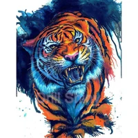 5d diy diamond painting animal fierce tiger picture of full drill squareround diamond embroidery cross stitch home decor gifts