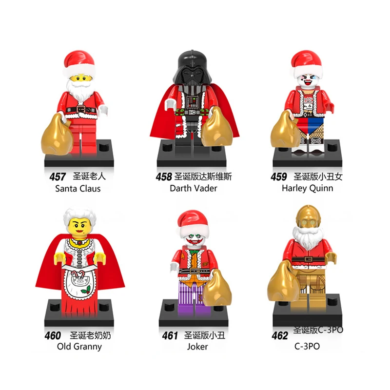 Building Block Star Wars Мстители рисунок Санта Клаус Дарт Вейдер Харли Квинн Дэдпул C-3P0