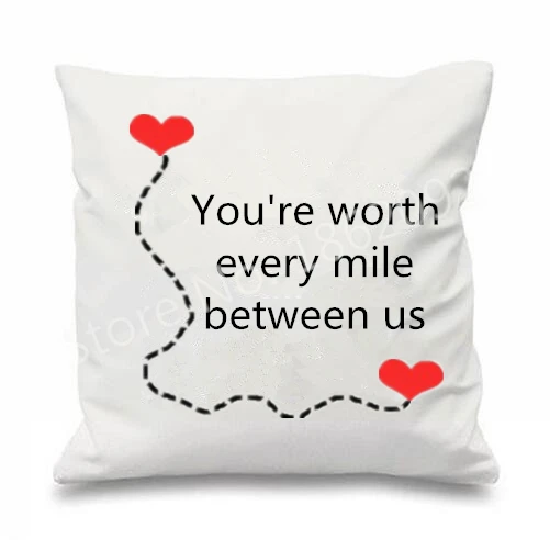 Междугородной отношения Подушка Чехол цитата на дальние расстояния любовь