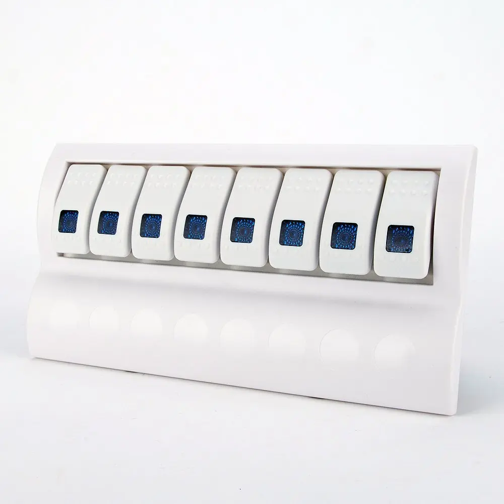 Лодка Водонепроницаемый 8 банд синий светодиодный Белый переключатель панель