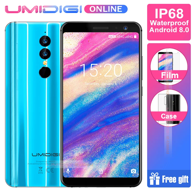 UMIDIGI A1 Pro Глобальный Версия смартфона Face ID 5 дюймов 3 ГБ 16 MT6739 4 ядра 3150 мАч Android 8 1 13MP