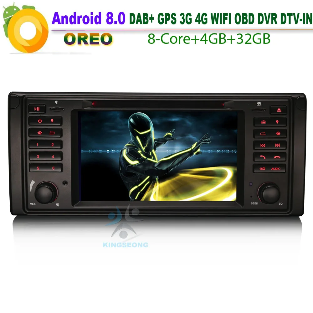 Автомобильный DVD плеер Android 8 0 GPS WiFi DAB + DVR OBD SatNav CD USB Радио RDS BT для BMW 5 серии E39 E53 X5
