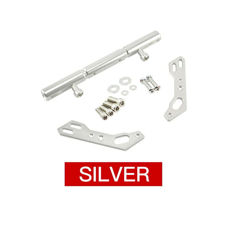 Silver CNC алюминий универсальный мотоцикл зеркало заднего вида крепление Многофункциональный Крест Бар Баланс Бар луч рычаг продлить палку - Цвет: Silver