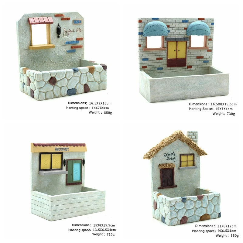 Садовый домик 1 шт. Цветочная горшка для суккулентных растений декоративный