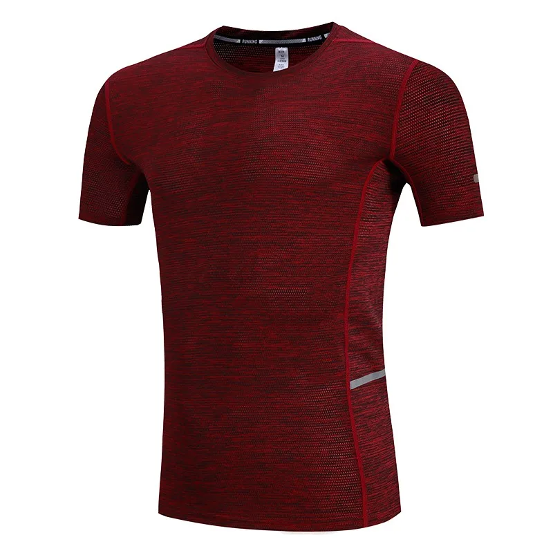 sport shirt men tee Мужская футболка для тренировок, мужские спортивные футболки для бега, быстросохнущие футболки с коротким рукавом для тренажерного зала, фитнеса, стройные спортивные футболки для тренировок, мужские новые - Цвет: sport shirt men tee