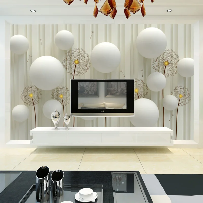 

Custom Any Size Mural Wall Cloth Modern Creative Soft Roll Dandelion Photo Wallpaper Living Room TV Bedroom Background Wall 3 D