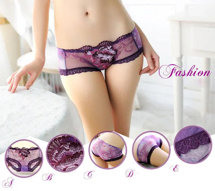 4 шт. женские кружевные трусики с вышивкой|Женские трусики| |