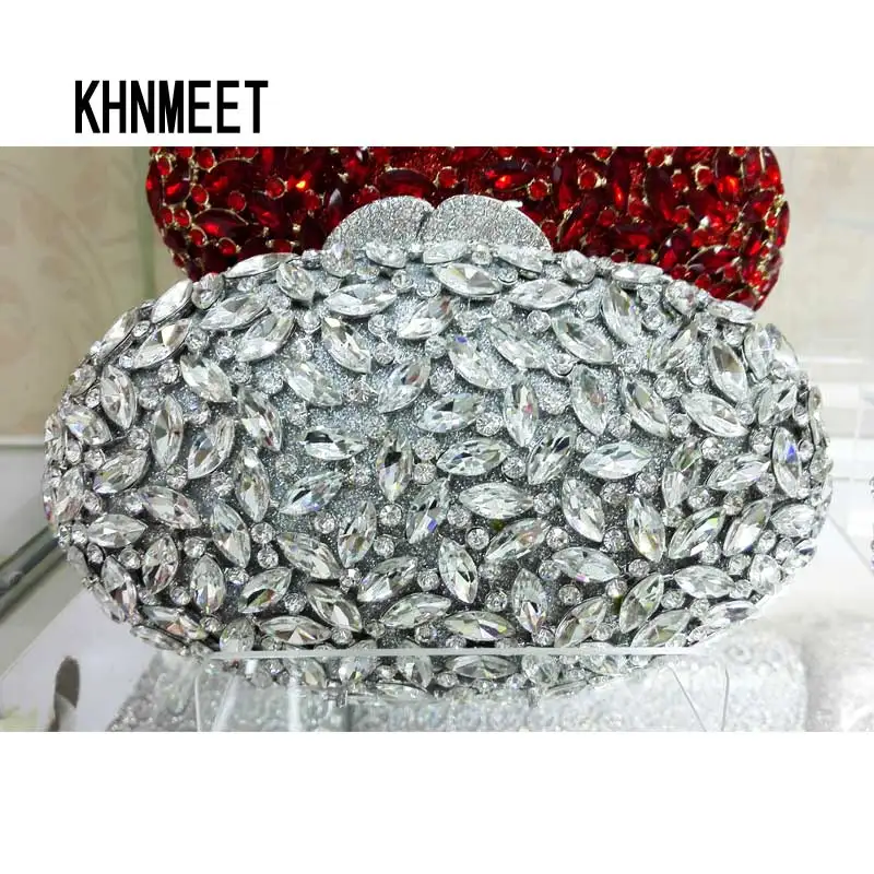 Овальные Роскошные вечерние сумочки клатчи красный клатч ручной работы с