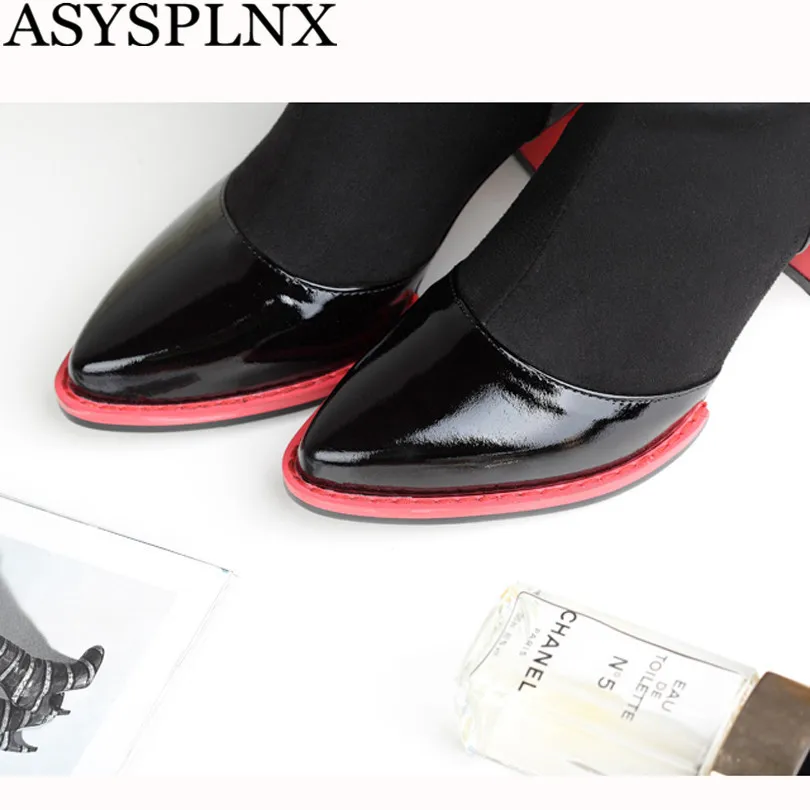 ASYSPLNX/бренд 2018 г. Новая модная зимняя кашемировая кожа замшевые облегающие сапоги