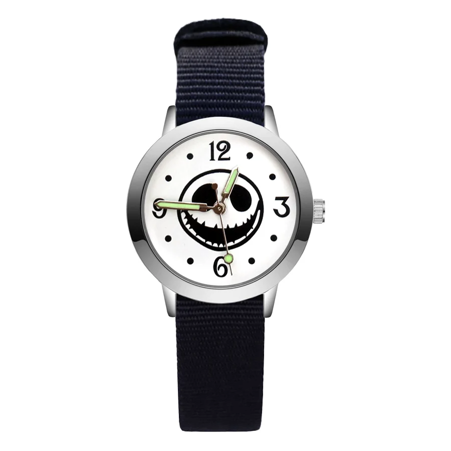 Fashion Cute Skeleton Skull Style Children's Watches Kids Student Girls Boys Quartz Nylon Strap Wrist Watch JA144 | Наручные часы
