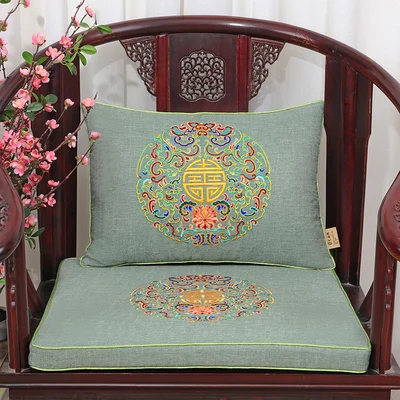 light green Роскошные утолщенные подушки для стула, подушки для сиденья, домашний декор, китайская хлопковая льняная подушка для поясницы, Высококачественная Рождественская подушка - Цвет: light green