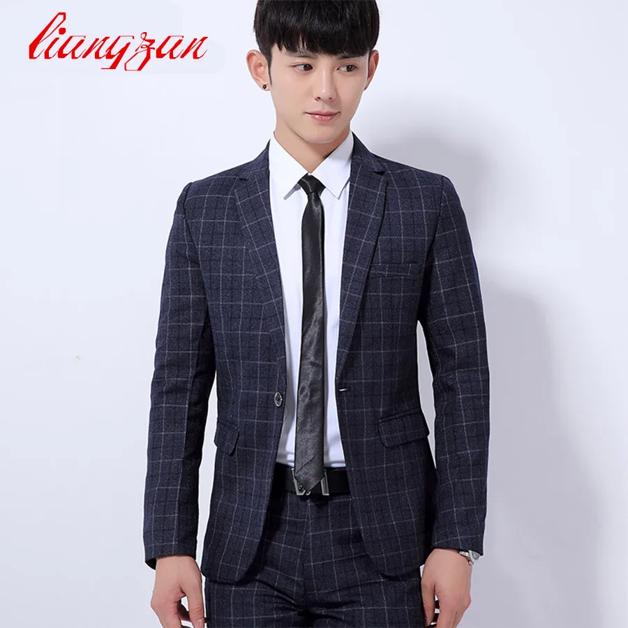 Мужской повседневный костюм Блейзер новый брендовый корейский формальный