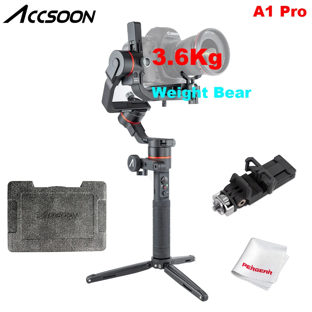

Accsoon A1 Pro Wireless Image Transmission 3-Axis Handheld Gimbal Stabilizer 3.6Kg Payload for DSLR PK Zhiyun Weebill Lab Crane3