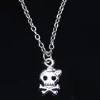 20 штук, новое модное ожерелье 16x9 мм Скелет Череп Подвески Короткие Длинные женские и мужские Colar, подарок, ювелирное изделие колье-чокер