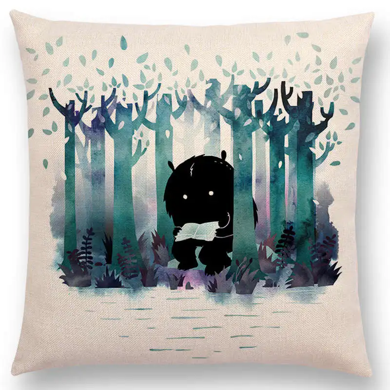 Элегантный Чехол на подушку с тихим пятном милым маленьким монстрам необычным
