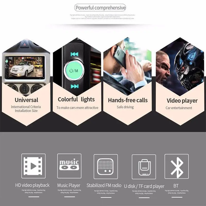 7 ''дюймовый сенсорный ЖК-экран 2 Din автомагнитола Bluetooth автомобильная аудио камера заднего вида USB AUX Авторадио 2din MP3 MP5 плеер Авто радио