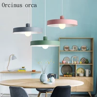 nordic modern minimalist iron pendant lamp living room restaurant bar creative personality color chandelier free shipping