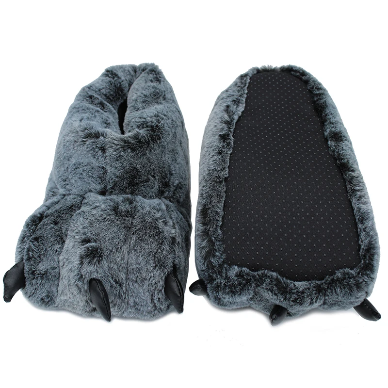 Paw Slippers Funny Animal Winter Claw Plush for Women & Men Indoor Soft Floor Shoes image 4