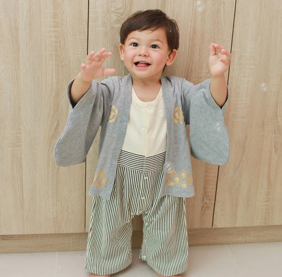 Кимоно IYEAL детское хлопковое в японском стиле комбинезон для младенцев и