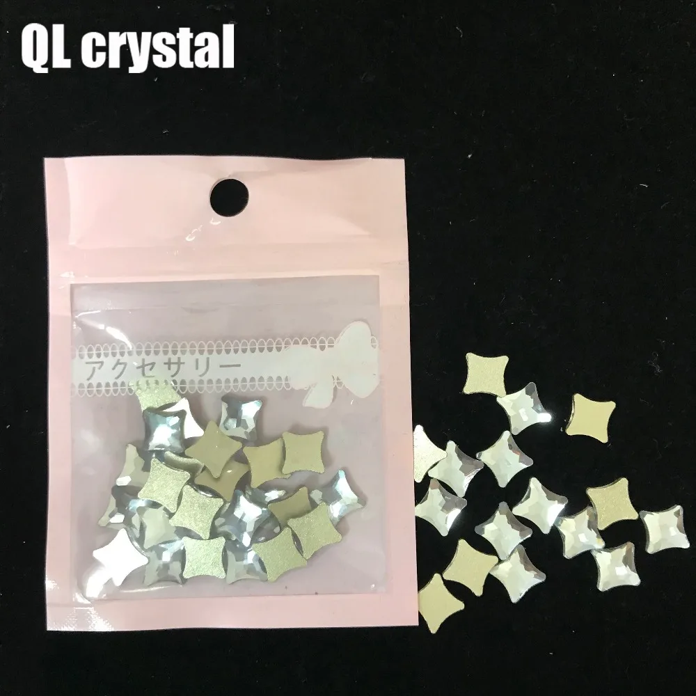 QL Кристалл Flatback без горячей фиксации 3D стекло кристалл для дизайна ногтей