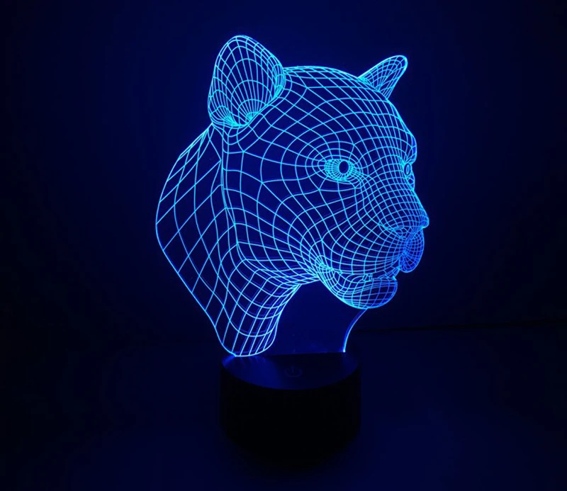 Леопард 3D светодиодный сенсорный зарядка атмосферная настольная лампа акриловый светодиодный визуальный стерео лампа