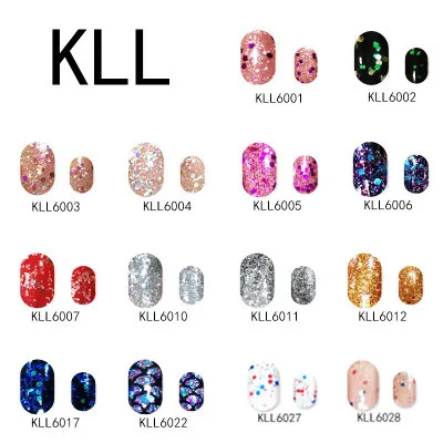 Блеск красочные Nail Книги по искусству Красота Стикеры 18 шт./упак. Декор ленты на