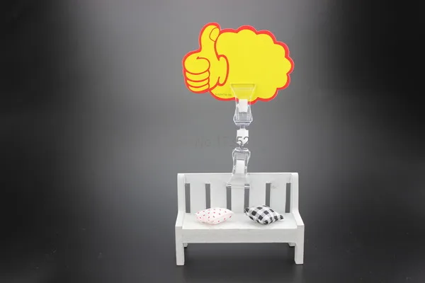 Прозрачный пластиковый знак бумажный держатель для карты попкорн поворотный