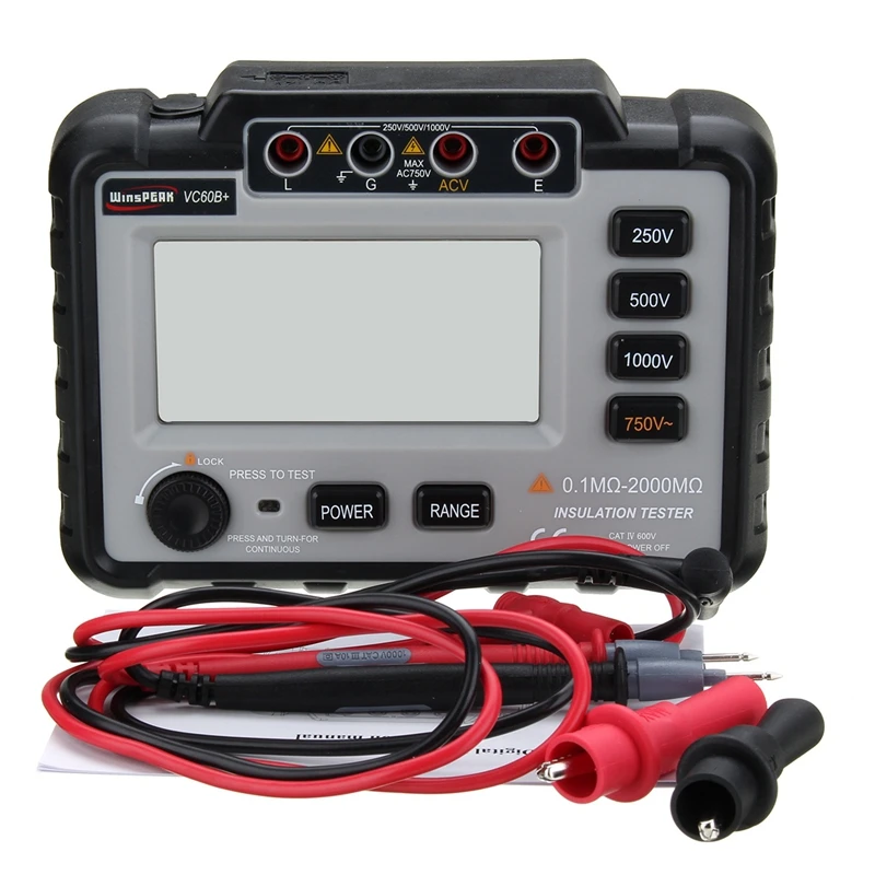 HLZS Winspeak Vc60B + 1000 В тестер изоляции Megohmmeter ом сопротивления инсинсуляции метров